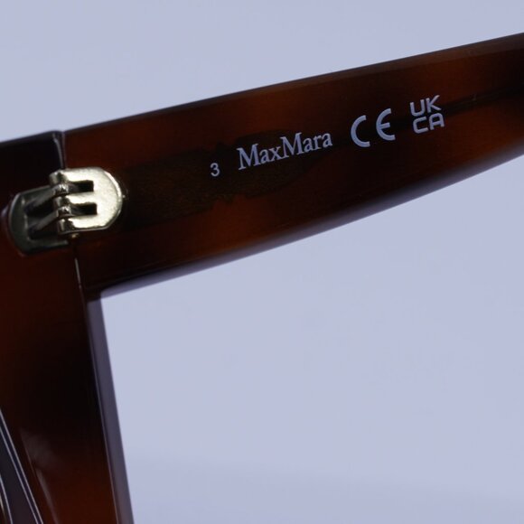 MaxMara ANNE MM0023 52F Sunglasses Havana Geometric Frame, Brown Lenses - Picture 7 of 12